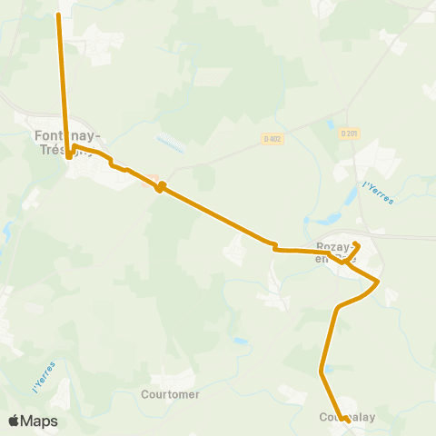 Île-de-France Mobilités Gare de Marles-en-Brie <> Lycée la Tour des Dames map
