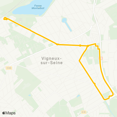 Île-de-France Mobilités Gare de Vigneux-s/-Seine <> Gare de Vigneux-s/-Seine map