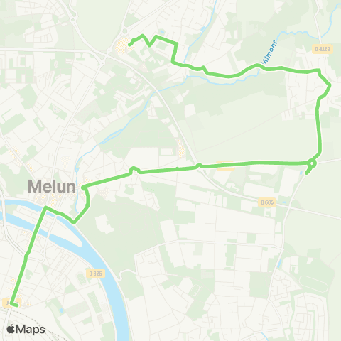 Île-de-France Mobilités Gare de Melun <> Ctre comm. Rubelles map