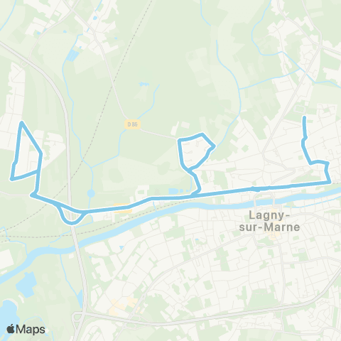 Île-de-France Mobilités Gare de Lagny - Thorigny (Rue R. Poincaré) <> Gare de Lagny - Thorigny (Rue R. Poincaré) map