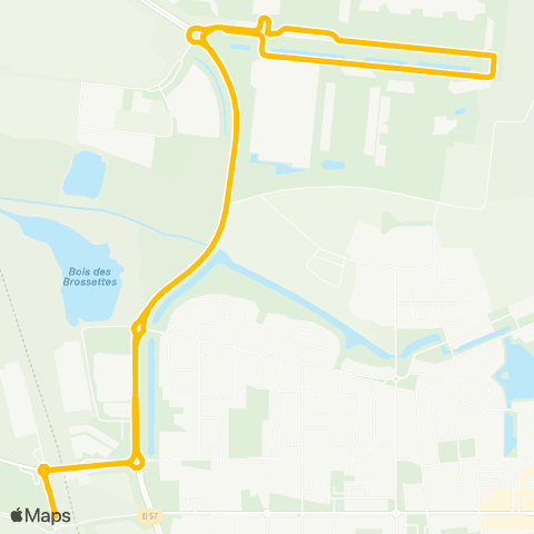 Île-de-France Mobilités Gare de Lieusaint - Moissy <> Gare de Lieusaint - Moissy map