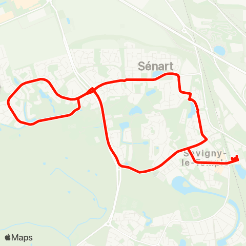 Île-de-France Mobilités Gare de Savigny - Nandy <> Gare de Savigny - Nandy map