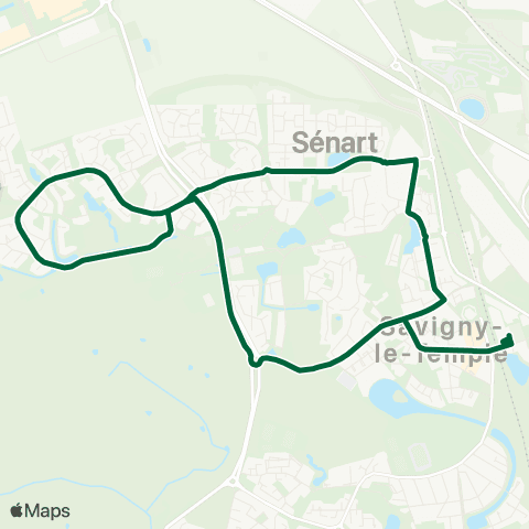 Île-de-France Mobilités Gare de Savigny - Nandy <> Gare de Savigny - Nandy map