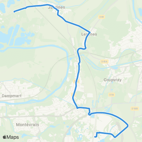 Île-de-France Mobilités Chessy Nord <> Île de Loisirs map