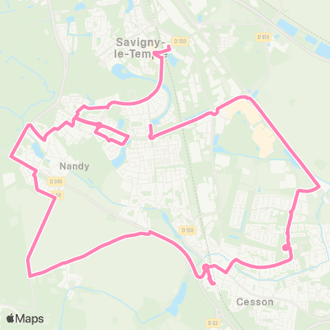 Île-de-France Mobilités Lycée Sonia Delaunay <> Gare de Savigny - Nandy map