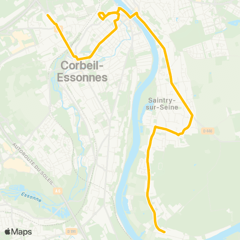 Île-de-France Mobilités Lycée Doisneau <> Hameau de Seine map