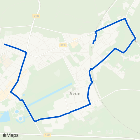 Île-de-France Mobilités Crevat Jaurès <> Gare de Fontainebleau–Avon map