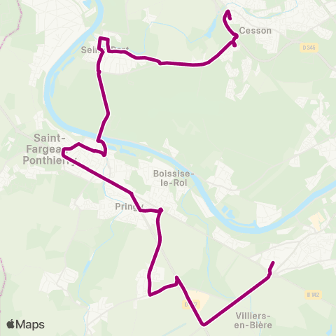 Île-de-France Mobilités Cesson Gare <> Chamlys map