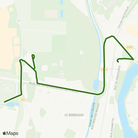 Île-de-France Mobilités Gare de Meaux <> Institut des Métiers map