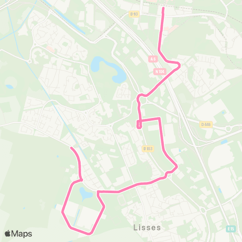 Île-de-France Mobilités Ferme des Folies <> Gare d'Évry-Courcouronnes map