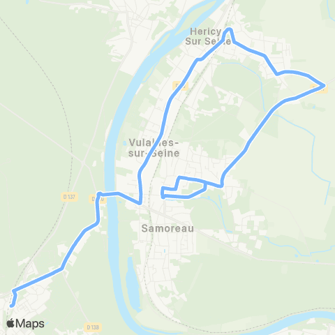 Île-de-France Mobilités Gare de Fontainebleau–Avon <> Moulin À Vent - Route de Machault map
