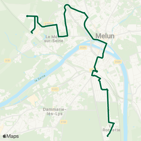 Île-de-France Mobilités Gare du Mée <> Gare de Melun map