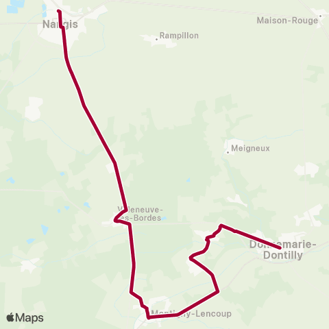 Île-de-France Mobilités Gare SNCF / Nangis <> Haussonville map