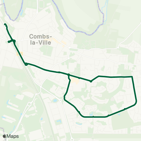 Île-de-France Mobilités Gare de Combs-la-Ville - Quincy <> Gare de Combs-la-Ville - Quincy map