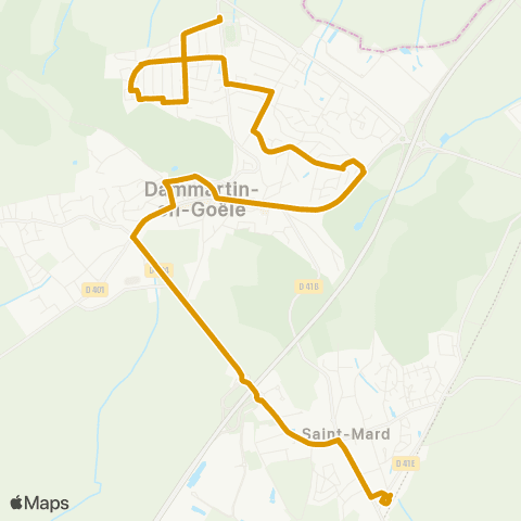 Île-de-France Mobilités Ctre Médical <> Gare de Dammartin - Juilly - St-Mard map