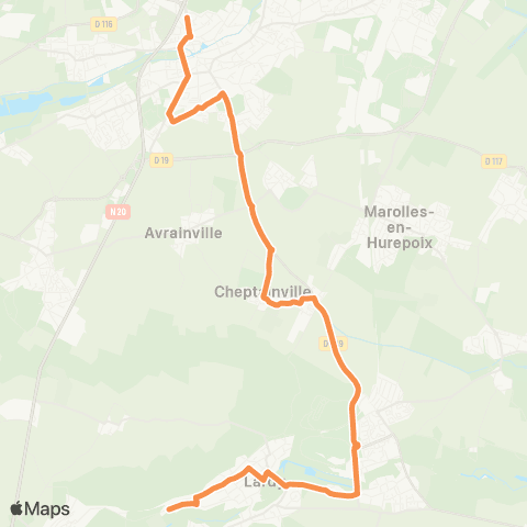 Île-de-France Mobilités 20 Rue Panserot <> La Montagne - Lycée Belmondo map