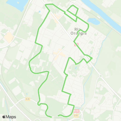 Île-de-France Mobilités Gare d'Orangis Bois de l'Épine <> Gare d'Orangis Bois de l'Épine map