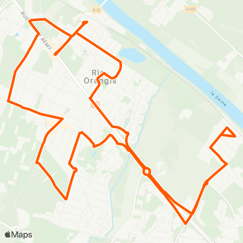 Île-de-France Mobilités Gare de Ris-Orangis Val de Ris <> Gare de Ris-Orangis Val de Ris map
