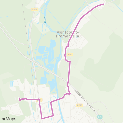 Île-de-France Mobilités Gare de Nemours <> L'Étang Sec map