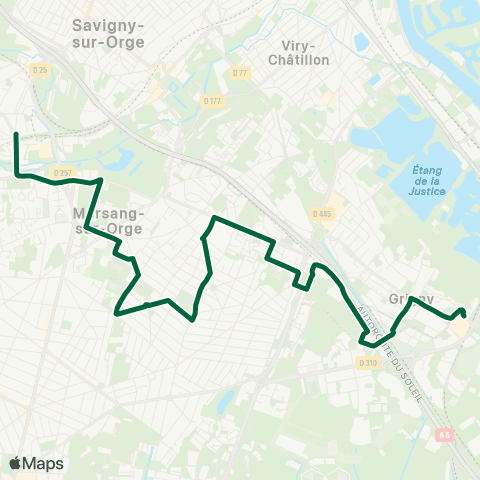 Île-de-France Mobilités Gare d'Épinay-s/-Orge <> Gare de Grigny Ctre map