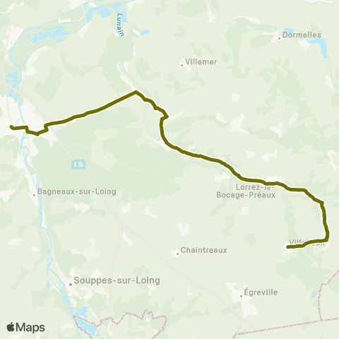 Île-de-France Mobilités Gare de Nemours <> Passy map