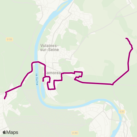 Île-de-France Mobilités ZA Bernache <> Gare de Fontainebleau–Avon map