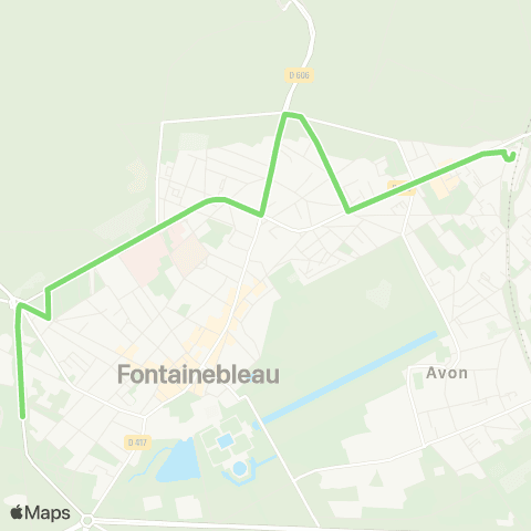 Île-de-France Mobilités Gare de Fontainebleau–Avon <> La Fourche map