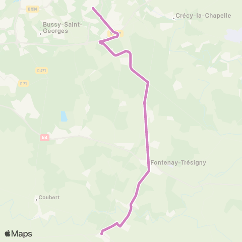 Île-de-France Mobilités Église <> Chessy Sud map