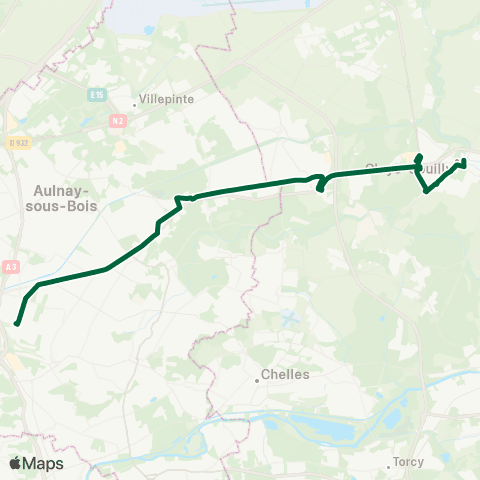 Île-de-France Mobilités Gare de Bondy <> Mairie map