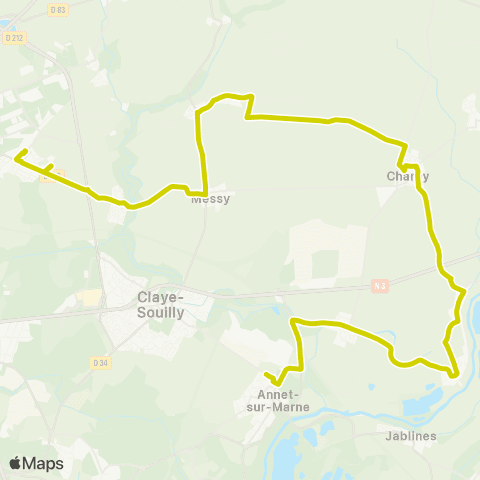 Île-de-France Mobilités Collège Marthe Gautier <> Gare de Mitry - Claye map