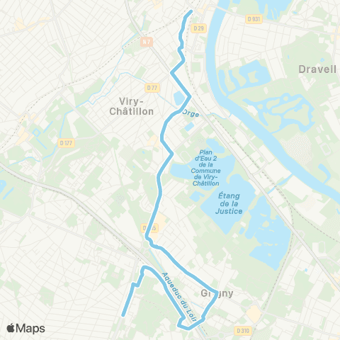 Île-de-France Mobilités La Treille <> Gare de Juvisy map