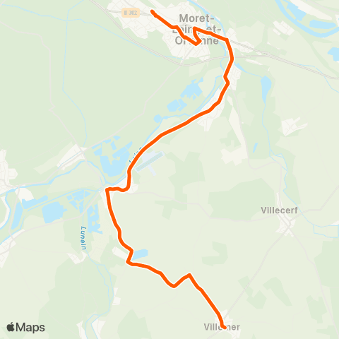 Île-de-France Mobilités Gare Morêt / Veneux-les-Sablons <> École Villemer map