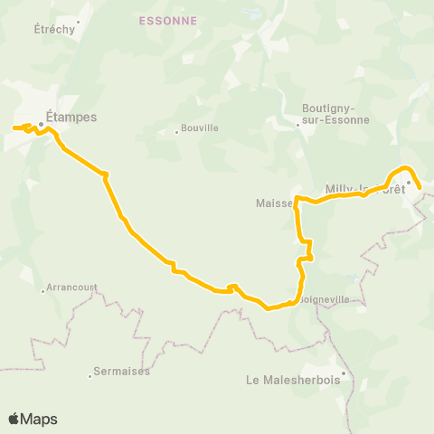 Île-de-France Mobilités Lycée Saint Hilaire <> Gare Routière map