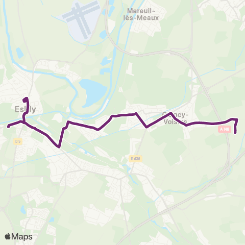 Île-de-France Mobilités Philo <> Gare d'Esbly map