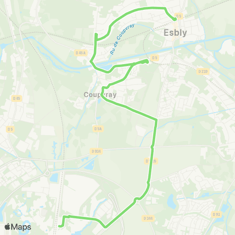 Île-de-France Mobilités Chessy Nord <> Gare d'Esbly map