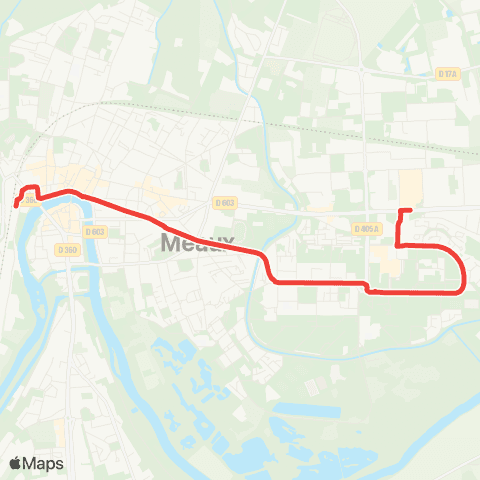 Île-de-France Mobilités Gare de Meaux <> Georges Claude map