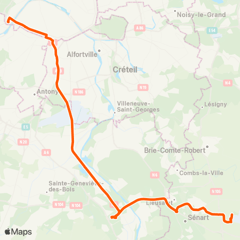 Île-de-France Mobilités Safran Montereau <> Pte de St-Cloud - Murat map