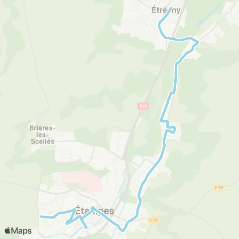 Île-de-France Mobilités Gare d'Étréchy <> Gare d'Étampes map