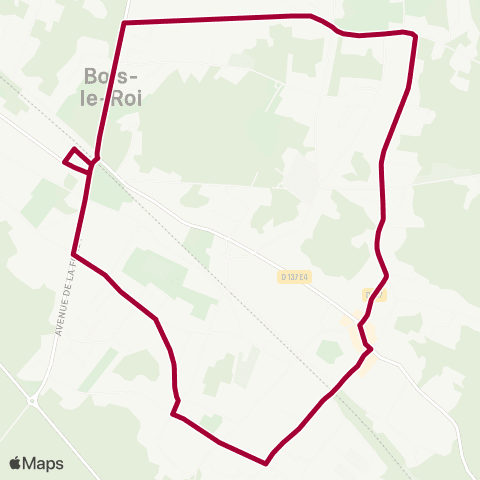 Île-de-France Mobilités Gare de Bois le Roi <> Gare de Bois le Roi map