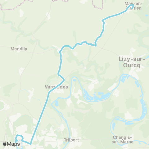 Île-de-France Mobilités Gare de Meaux <> Ancien Calvaire map