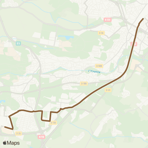 Île-de-France Mobilités Gare de Massy - Palaiseau <> Ctre comm. Ulis 2 map