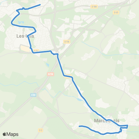 Île-de-France Mobilités Gare d'Orsay - Ville <> Chêne Rond map