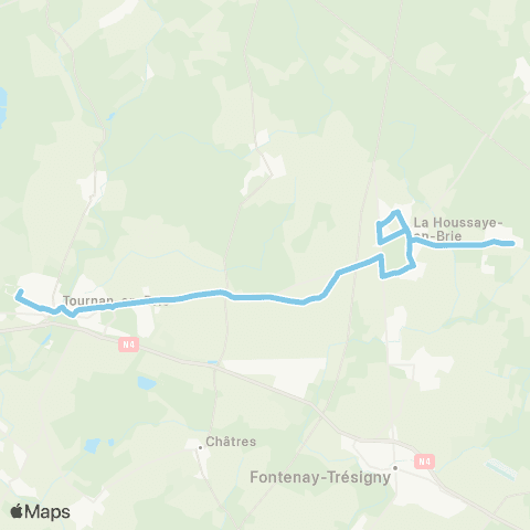 Île-de-France Mobilités Pl. Saint-Jean <> Gare de Marles-en-Brie map