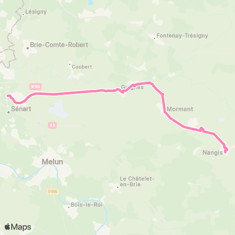 Île-de-France Mobilités Collège Barthélémy <> Gare de Lieusaint - Moissy map