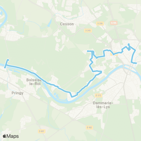 Île-de-France Mobilités Gare Routière Mail / Melun <> Ste Assise map