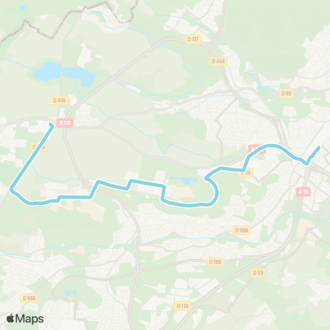 Île-de-France Mobilités Gare de Massy - Palaiseau <> Christ de Saclay map