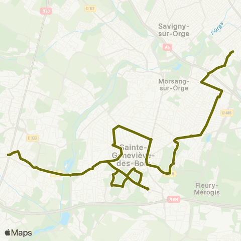 Île-de-France Mobilités Parc Leblanc <> Gabriel Fontaine map