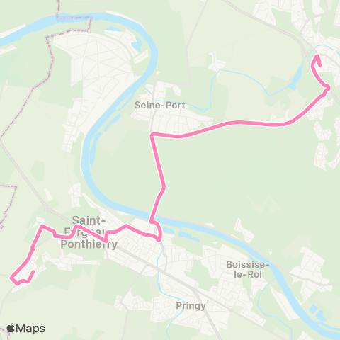 Île-de-France Mobilités Grands Cèdres <> Cesson Gare map