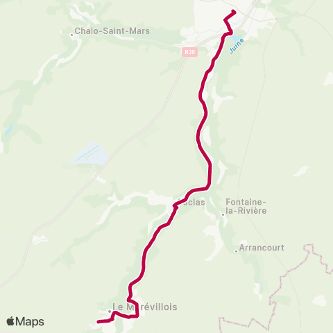 Île-de-France Mobilités Gare d'Étampes <> Collège Hubert Robert map