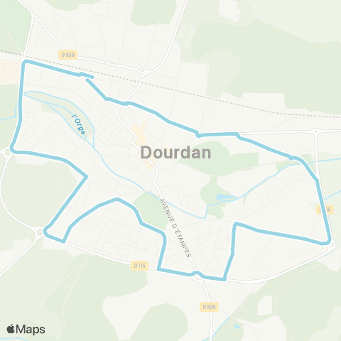Île-de-France Mobilités Gare de Dourdan <> Gare de Dourdan map
